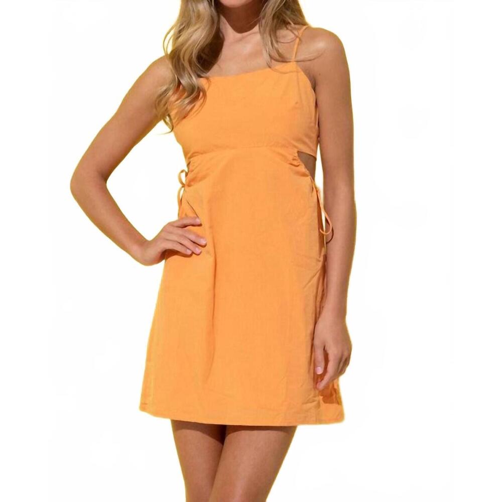 NEW HERSY spaghetti strap cut out mini dress in orange